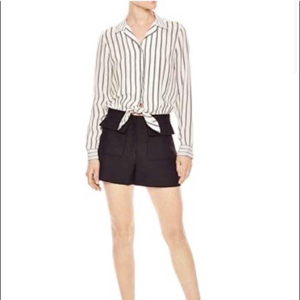 Sandro Eyton ecru and black colorway striped romper Size 36/US2-4